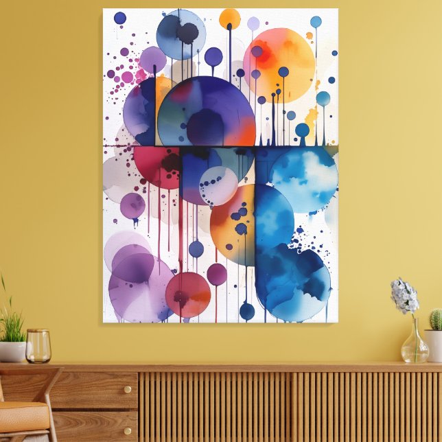Toile Cercles Géométriques Abstraits Modernes (Insitu(Salon))
