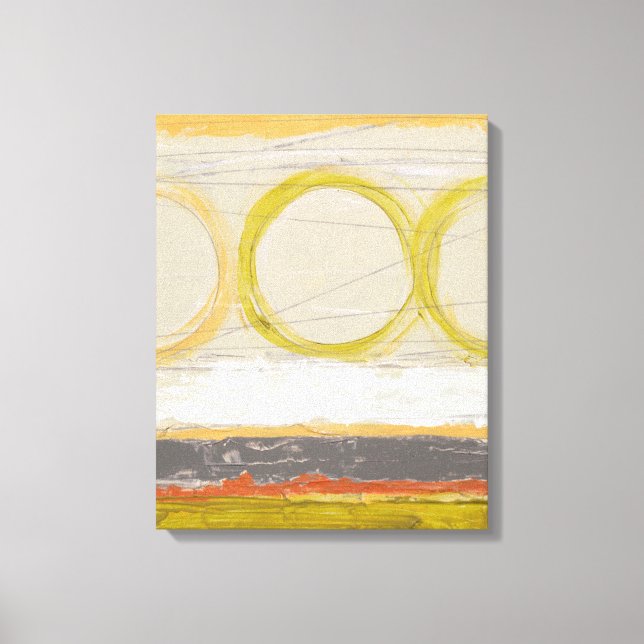 Toile Cercles jaunes et orange sur Arrière - plan multic (Recto)