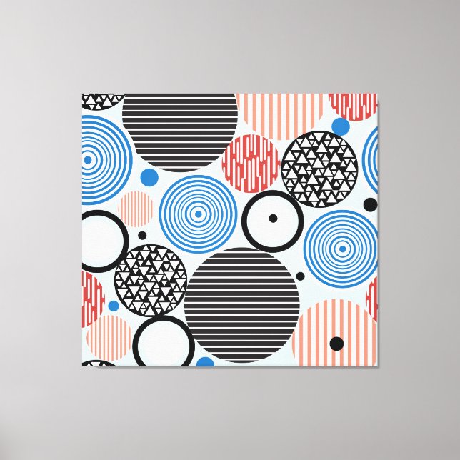 Toile Cercles multicolores, design motif graphique. (Recto)