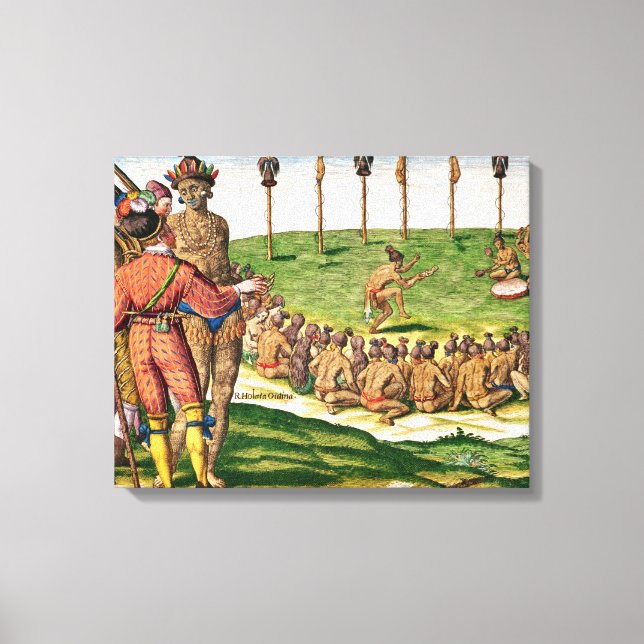 Toile Cérémonie de la victoire indienne, de 'Brevis (Recto)