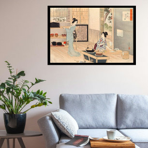 Toile Cérémonie japonaise Vintage personnalisée Thé Art 