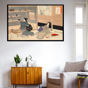 Toile Cérémonie japonaise Vintage personnalisée Thé Art 