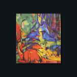 Toile Cerf dans la forêt II par Franz Marc, Art Vintage<br><div class="desc">Deer in the Forest II (1914) de Franz Marc est un art expressionniste vintage de peinture d'animaux sauvages. Plusieurs créatures forestières, cerfs, cerfs, cerfs et un bébé font des taches, allongés dans une forêt entourée d'arbres. Un bel arrière - plan lumineux et coloré. À propos de l'artiste : Franz Marc...</div>