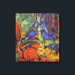 Toile Cerf dans la forêt II par Franz Marc, Art Vintage<br><div class="desc">Deer in the Forest II (1914) de Franz Marc est un art expressionniste vintage de peinture d'animaux sauvages. Plusieurs créatures forestières, cerfs, cerfs, cerfs et un bébé font des taches, allongés dans une forêt entourée d'arbres. Un bel arrière - plan lumineux et coloré. À propos de l'artiste : Franz Marc...</div>