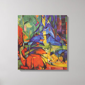 Toile Cerf dans la forêt II par Franz Marc, Art Vintage