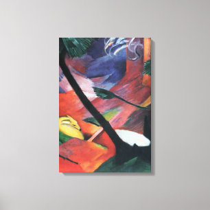 Toile Cerf dans la forêt II par Franz Marc; Reh im Walde