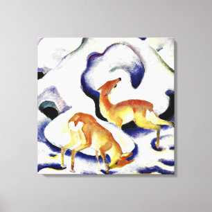 Toile Cerf dans la neige par Franz Marc