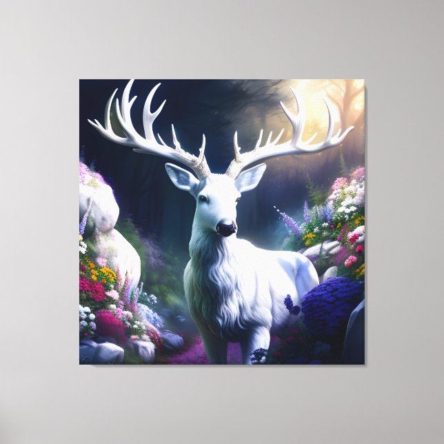 Toile Cerf de fleurs 2 (Recto)