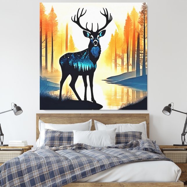 Toile Cerf de la forêt mystique (Insitu(Chambre))