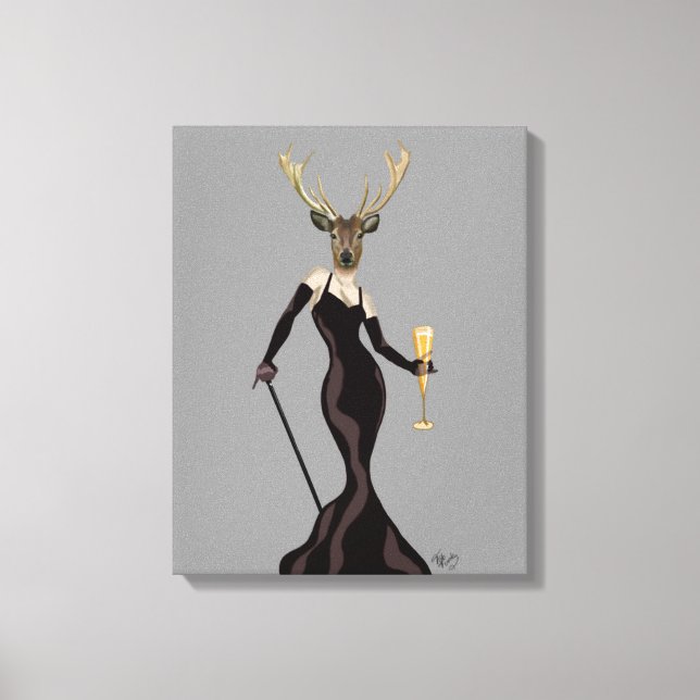 Toile Cerf glamour en noir (Recto)