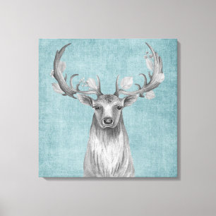 Toile Cerf rustique sur denim