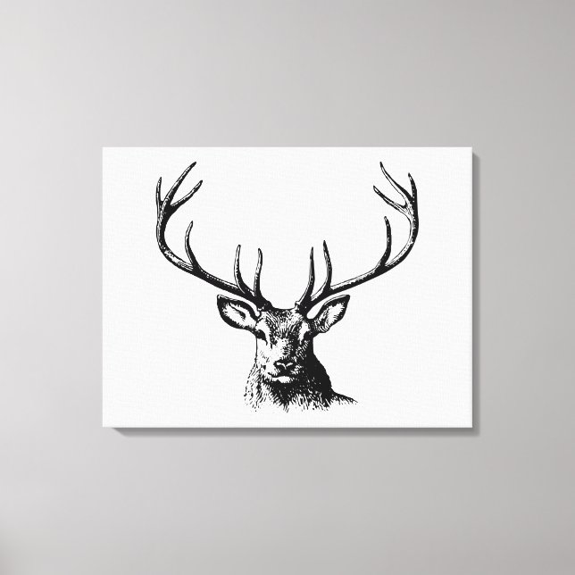 Toile Cerfs Animaux Antlers Nature Faune Hornes Pots (Recto)