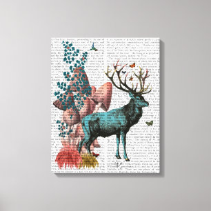 Toile Cerfs communs de turquoise dans la forêt de