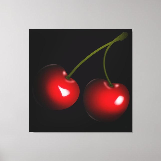 Toile Cerises sucrées rouge foncé (Recto)