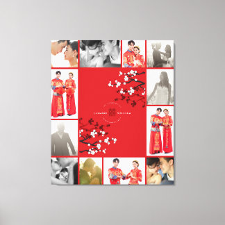 Toile Cerisiers en Fleurs Double Bonheur Mariage Chinois