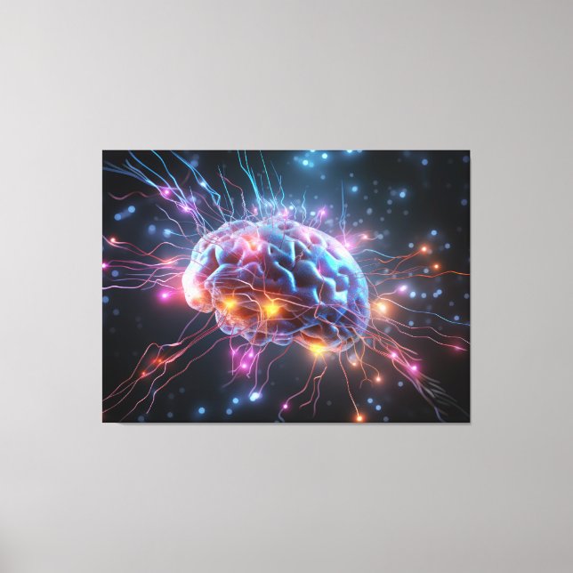 Toile cerveau Abstrait avec neurones (Recto)