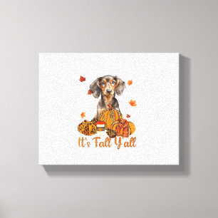 Toile C'Est Automne Y'all Dachshund Chien Automne Écharp