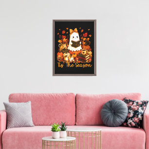Toile C'est la saison Gentil Fantôme Livre d'automne