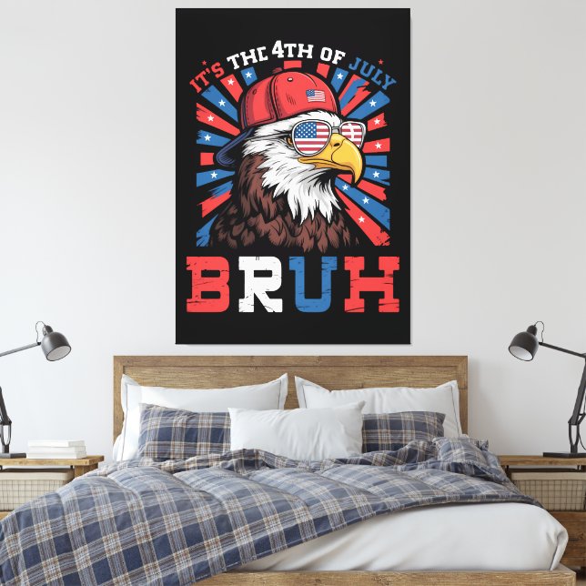 Toile C'est le 4 juillet Bruh Aigle américain Patriotiqu (Insitu(Chambre))