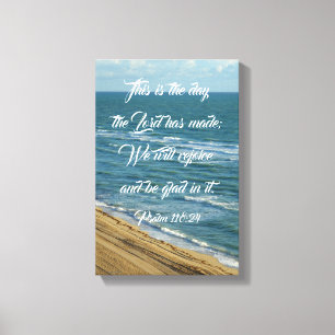 Toile C'est le jour Bible Scripture Beach Christian