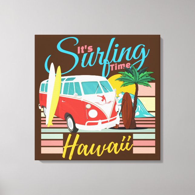 Toile C'est le temps du surf Hawaii - Summer Beach Vibes (Recto)