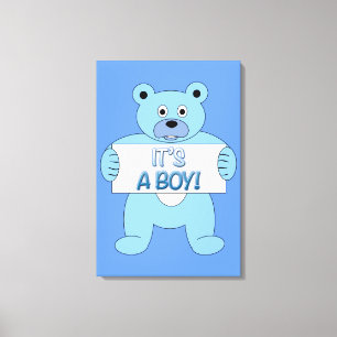 Toile C'est Un Garçon Bleu Ours