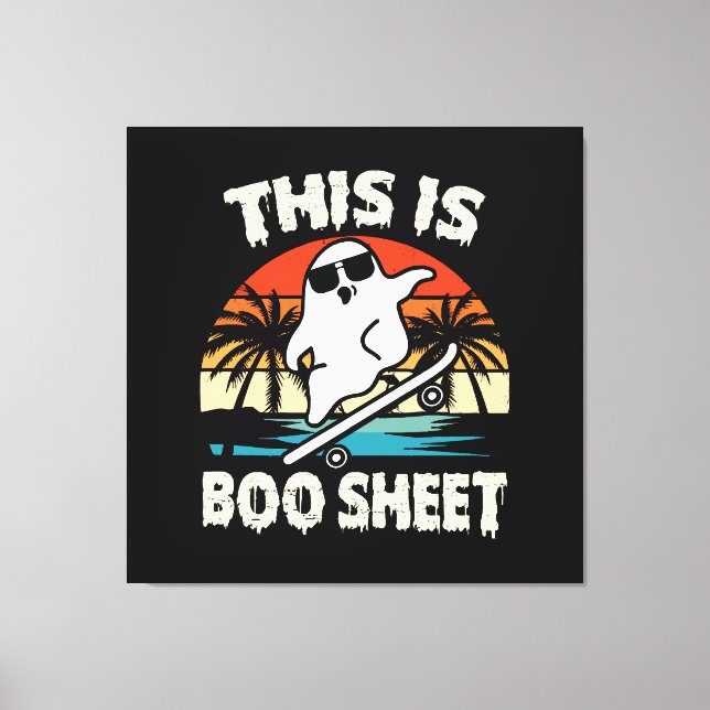 Toile c'est une feuille de boo halloween fantôme mignon  (Recto)