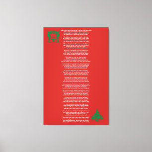 Toile C'était la nuit avant Noël Poem Canvas