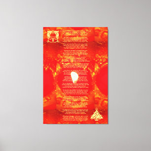 Toile C'était la nuit avant Noël Poème Bougie Rouge