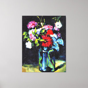 Toile Cezanne - Fleurs dans un vase, peinture d'art fin
