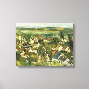 Toile Cézanne vintage Vue panoramique sur Auvers-sur-Ois