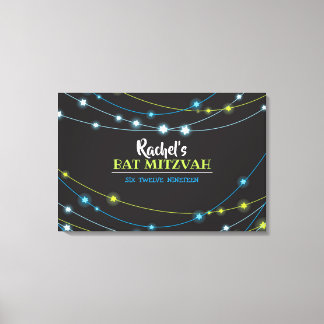 Toile CHAÎNE DE STARS Barre Bat mitzvah Carte d'accès