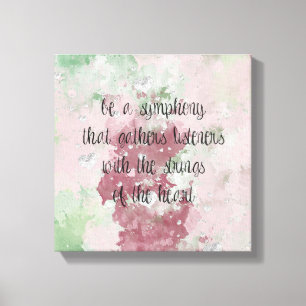 Toile Chaînes d'aquarelle du coeur