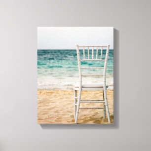 Toile Chaise blanche sur la plage