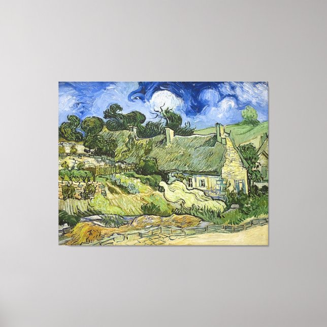 Toile Chalets de Van Gogh à Cordeville (1890) (Recto)