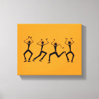 Chaleureux Orange Silhouette Joyeux Danseurs De Fê