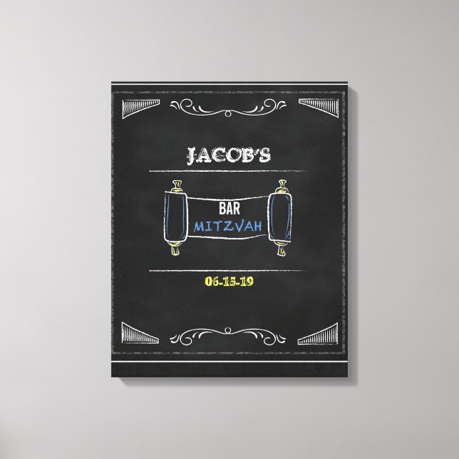 Toile CHALKBOARD Bat Bar Mitzvah Connexion (Recto)