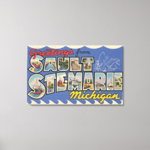 Toile Chambre de Sault. Marie, Michigan - grande lettre