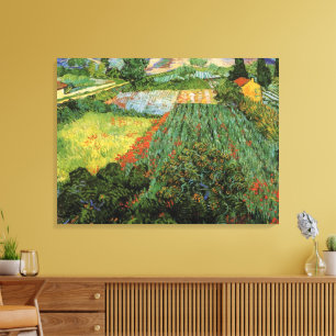 Toile Champ avec des pavots par Vincent van Gogh