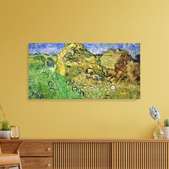 Toile Champ avec meules de blé par Vincent van Gogh (Insitu(Salon))