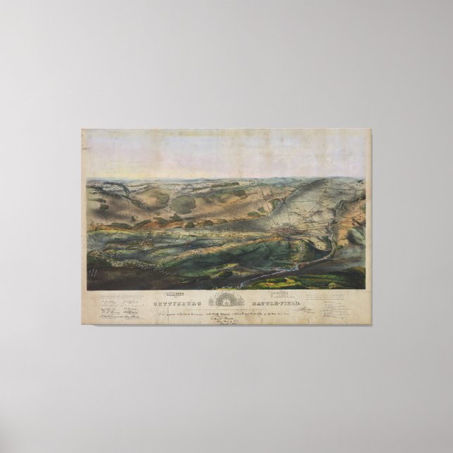 Toile Champ de bataille de Gettysburg par John Bachelder (Recto)