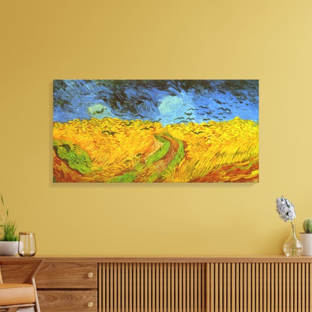 Toile Champ de blé avec corbeaux de Vincent van Gogh (Insitu(Salon))