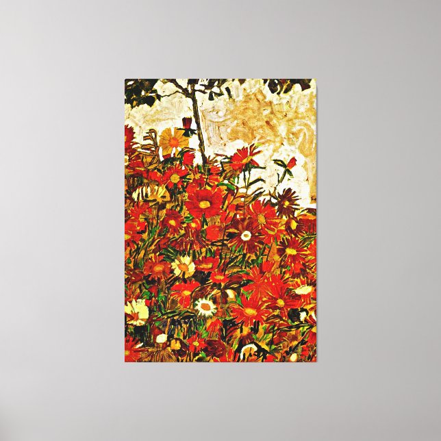 Toile Champ de fleurs - Egon Schiele (Recto)