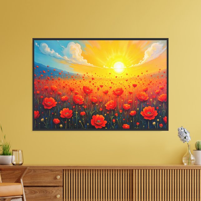 Toile Champ de fleurs par jour clair (Insitu(Salon))
