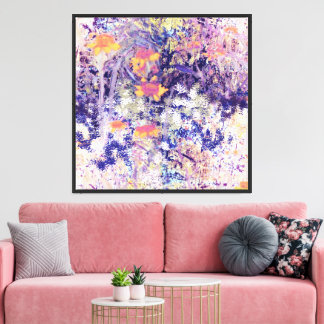 Toile Champ de fleurs sauvages Impressionnisme-orange