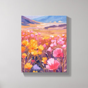 Toile Champ de fleurs sauvages   Peinture de paysage flo