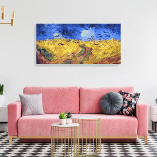 Toile Champ de roues avec corbeaux Van Gogh