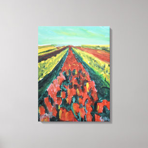 Toile Champ de tulipes vibrant en perspective