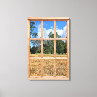 Toile Champ d'orge dorée 3D Fenêtre d'effet Afficher l'i