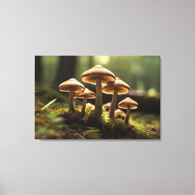 Toile Champignons en pleine forêt (Recto)